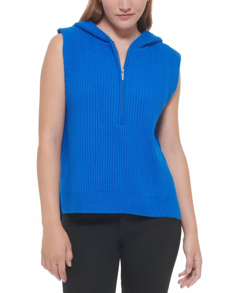 NEW CALVIN KLEIN ribbed sleeveless top in blue